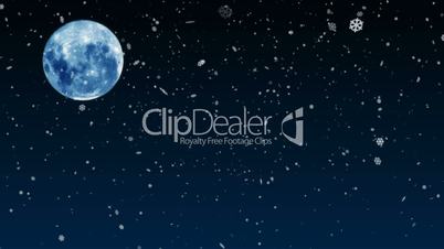 snow on the background of the lunar sky.
