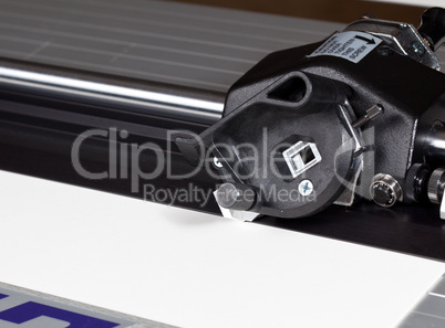 Close up of picture mat cutter blade