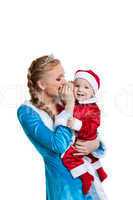 christmas girl talk a secret to baby santa claus