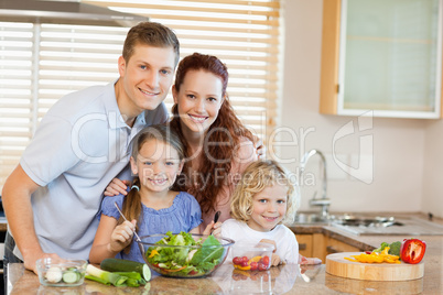 Family in the kitchen