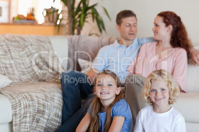 Family enjoying their time together