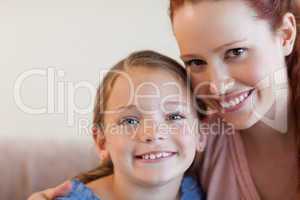 Cheerful mother and daughter