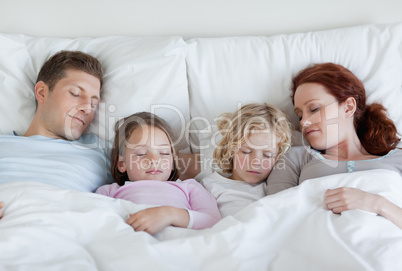 Family taking a nap together