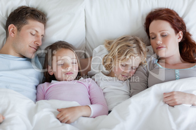 Family taking a rest together