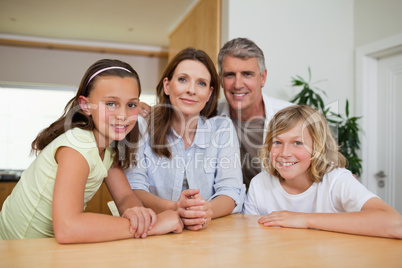 Family sitting at table
