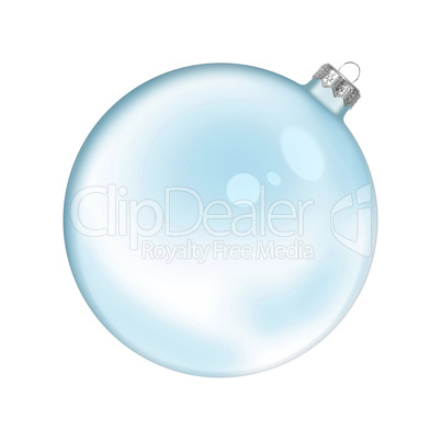 Christmas blue glass transparent ball