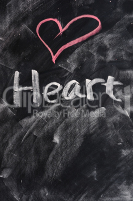 Heart on blackboard