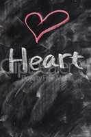 Heart on blackboard