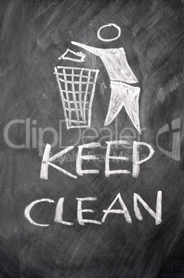 Keep clean drawn on a blackboard