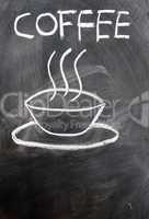 Coffee written on blackboard