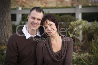 Attractive Couple Portrait in Park