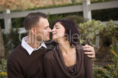 Attractive Couple Portrait in Park