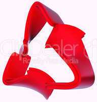 Ecological and recycling concept: red symbol isolated