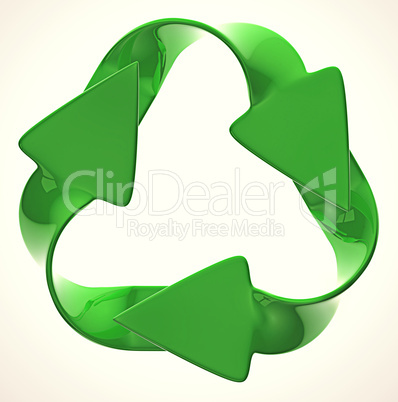 Ecological sustainability: green recycling symbol