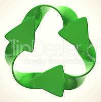 Ecological sustainability: green recycling symbol