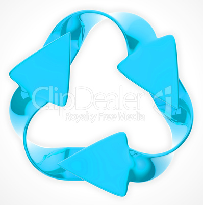 Environmental sustainability: blue recycling sign