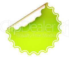 Lettuce Green round bent sticker or label