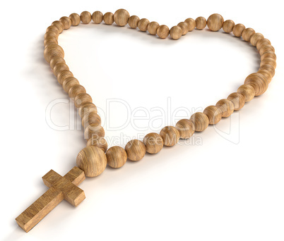 religious life and love: wooden chaplet or rosary beads