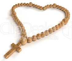 religious life and love: wooden chaplet or rosary beads