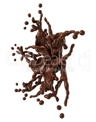 Splash: Liquid chocolate star shape with drops