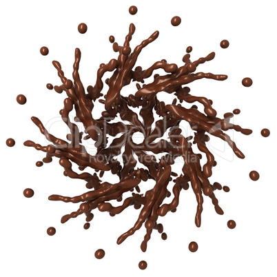 Sweet Splashes: Liquid chocolate star shape with drops