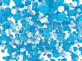 Blue and white glossy orbs isolated