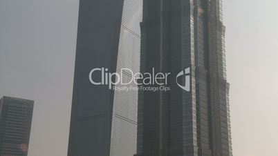 Tilt Up Huge Chinese Skyscrapers In Shanghai