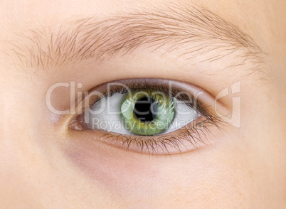 green eye of child