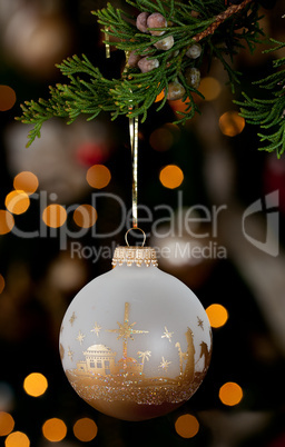 Decorated christmas ornament in home