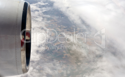 View through airplane porthole