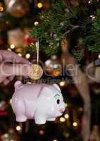 Piggy bank as xmas decoration