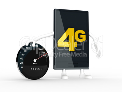 smartphone displaying the speed of 4g.