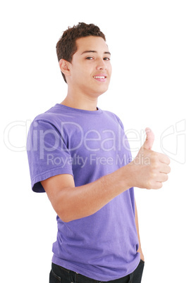 young casual man portrait in a white background