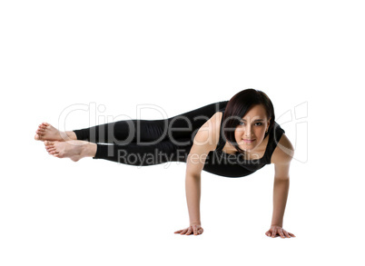 woman exercise arm balance yoga