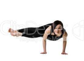 woman exercise arm balance yoga