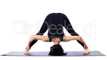 woman stand on cover - exercise  yoga pose