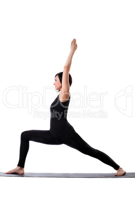 beauty woman stand in yoga pose isolated