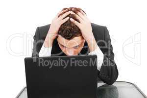 Worried businessman with paperwork stressful businesslife
