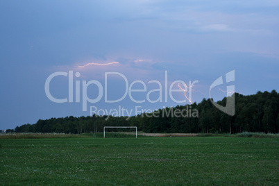 Lightning over the football field