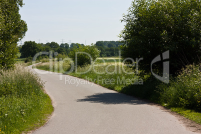 Weg zwischen Feldern