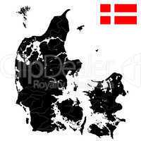 Flag and map of Denmark