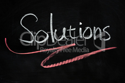 Solutions written on blackboard