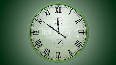 Clock of green background