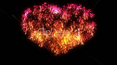 St. Valentine's Day Fireworks heart shape