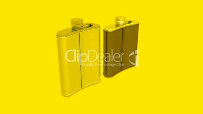 Stainless steel hip flask.