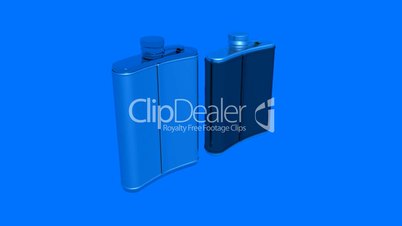 Stainless steel hip flask.