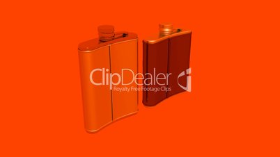 Stainless steel hip flask.