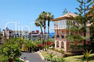 View on the villa at luxury hotel, Tenerife island, Spain