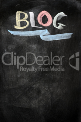 Blog written on a blackboard