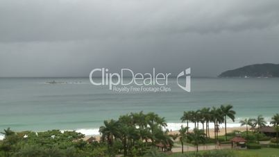 Stormy Skies Over Beach Resort